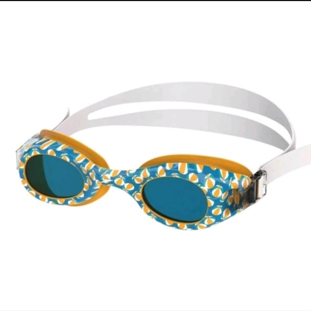 Speedo Glide Print Swim Goggles - Blue & Orange - Kids 3-6